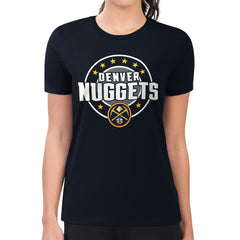 Denver Nuggets G-III 4Her by Carl Banks Women's Super-Slim Lightweight Pinstripe Circle Graphic T-Shirt Navy - NBA