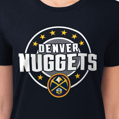 Denver Nuggets G-III 4Her by Carl Banks Women's Super-Slim Lightweight Pinstripe Circle Graphic T-Shirt Navy - NBA