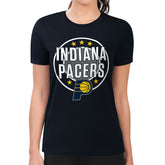 Indiana Pacers G-III 4Her by Carl Banks Women's Super-Slim Lightweight Pinstripe Circle Graphic T-Shirt Navy - NBA