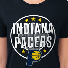 Indiana Pacers G-III 4Her by Carl Banks Women's Super-Slim Lightweight Pinstripe Circle Graphic T-Shirt Navy - NBA