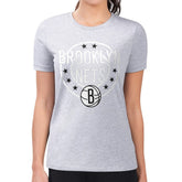 Brooklyn Nets G-III 4Her by Carl Banks Women's Super-Slim Lightweight Pinstripe Circle Graphic T-Shirt Gray - NBA