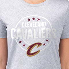 Cleveland Cavaliers G-III 4Her by Carl Banks Women's Super-Slim Lightweight Pinstripe Circle Graphic T-Shirt Gray - NBA