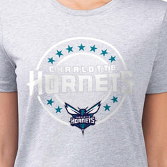 Charlotte Hornets G-III 4Her by Carl Banks Women's Super-Slim Lightweight Pinstripe Circle Graphic T-Shirt Gray - NBA