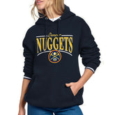 Denver Nuggets Starter Women's Arch Stripe Fleece Hoodie Navy - NBA