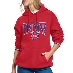 Detroit Pistons Starter Women's Arch Stripe Fleece Hoodie Red - NBA