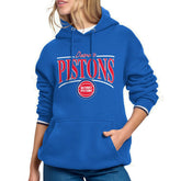 Detroit Pistons Starter Women's Arch Stripe Fleece Hoodie Blue - NBA