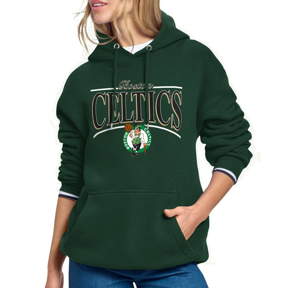 Boston Celtics Starter Women's Arch Stripe Fleece Hoodie Kelly Green - NBA