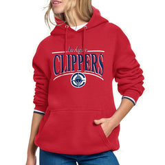 LA Clippers Starter Women's Arch Stripe Fleece Hoodie Red - NBA