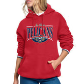 New Orleans Pelicans Starter Women's Arch Stripe Fleece Hoodie Red - NBA