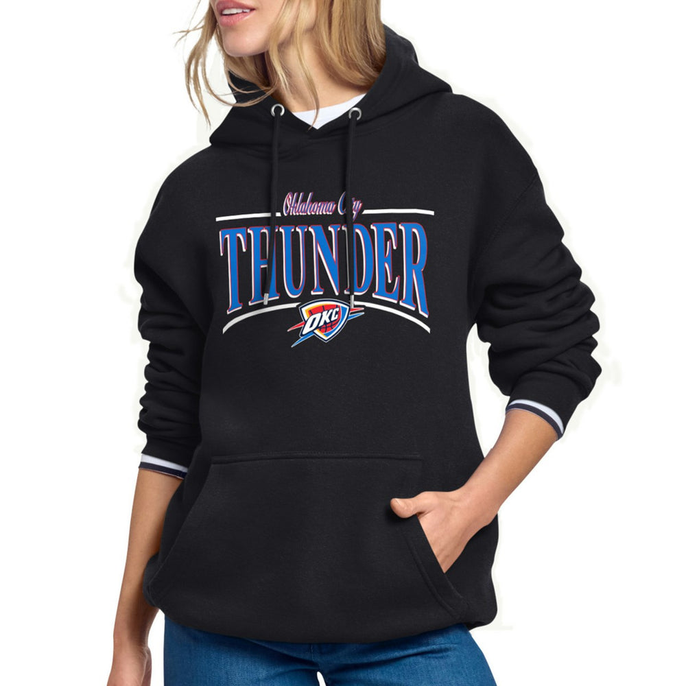 Oklahoma City Thunder Starter Women's Arch Stripe Fleece Hoodie Black - NBA