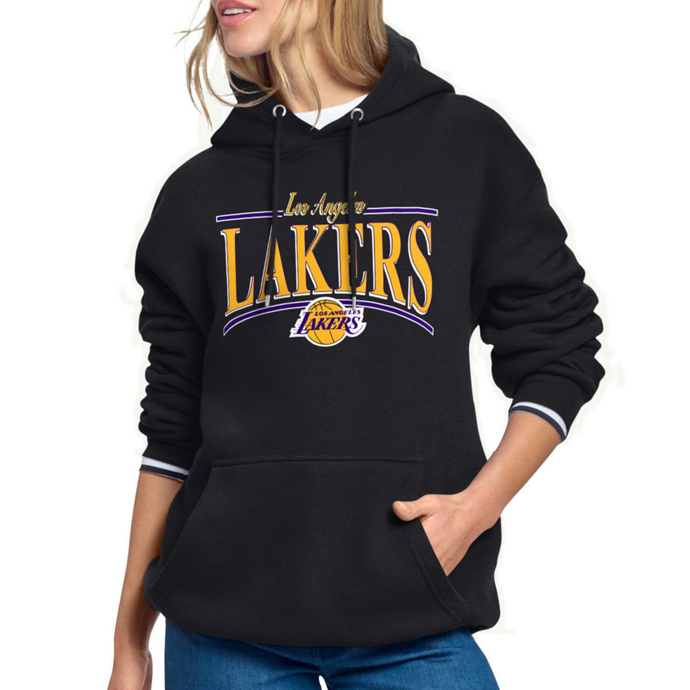 Los Angeles Lakers Starter Women's Arch Stripe Fleece Hoodie Black - NBA