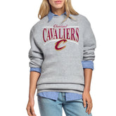 Cleveland Cavaliers Starter Women's Arch Stripe Fleece Crewneck Sweatshirt Gray - NBA
