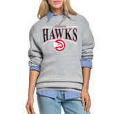 Atlanta Hawks Starter Women's Arch Stripe Fleece Crewneck Sweatshirt Gray - NBA