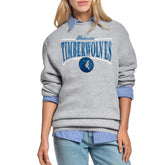Minnesota Timberwolves Starter Women's Arch Stripe Fleece Crewneck Sweatshirt Gray - NBA
