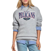 New Orleans Pelicans Starter Women's Arch Stripe Fleece Crewneck Sweatshirt Gray - NBA