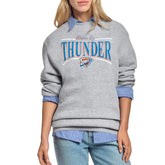 Oklahoma City Thunder Starter Women's Arch Stripe Fleece Crewneck Sweatshirt Gray - NBA