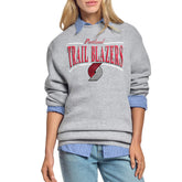 Portland Trail Blazers Starter Women's Arch Stripe Fleece Crewneck Sweatshirt Gray - NBA
