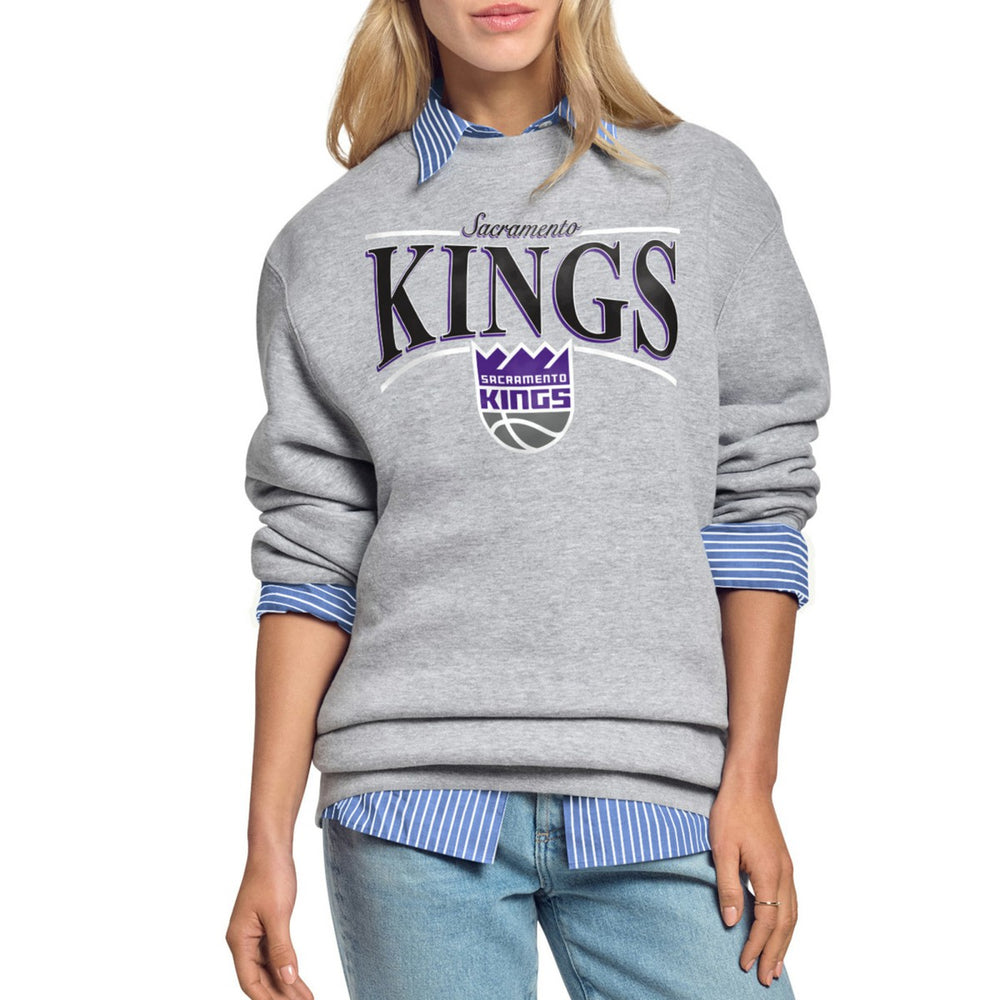 Sacramento Kings Starter Women's Arch Stripe Fleece Crewneck Sweatshirt Gray - NBA