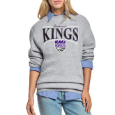 Sacramento Kings Starter Women's Arch Stripe Fleece Crewneck Sweatshirt Gray - NBA