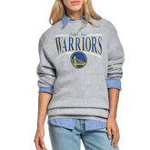 Golden State Warriors Starter Women's Arch Stripe Fleece Crewneck Sweatshirt Gray - NBA
