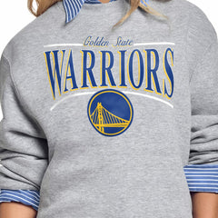 Golden State Warriors Starter Women's Arch Stripe Fleece Crewneck Sweatshirt Gray - NBA