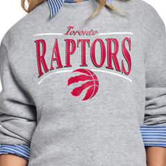 Toronto Raptors Starter Women's Arch Stripe Fleece Crewneck Sweatshirt Gray - NBA