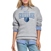 Memphis Grizzlies Starter Women's Arch Stripe Fleece Crewneck Sweatshirt Gray - NBA