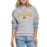 Los Angeles Lakers Starter Women's Arch Stripe Fleece Crewneck Sweatshirt Gray - NBA