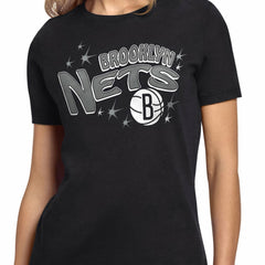 Brooklyn Nets Starter Women's Fireworks T-Shirt Black - NBA