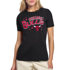 Chicago Bulls Starter Women's Fireworks T-Shirt Black - NBA