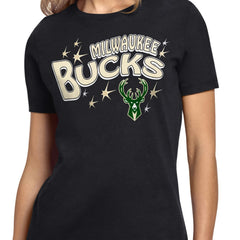 Milwaukee Bucks Starter Women's Fireworks T-Shirt Black - NBA