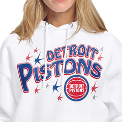 Detroit Pistons Starter Women's Fireworks Fleece Hoodie White - NBA