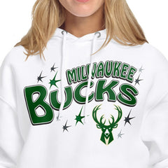Milwaukee Bucks Starter Women's Fireworks Fleece Hoodie White - NBA