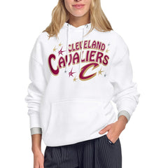 Cleveland Cavaliers Starter Women's Fireworks Fleece Hoodie White - NBA