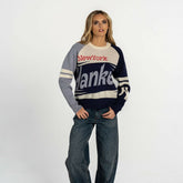 New York Yankees The Wild Collective Women's Boxy Jacquard Sweater - MLB