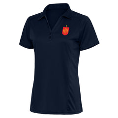 Spain National Team Antigua Women's Statement Y-Neck Polo Navy - FIFA World CUP