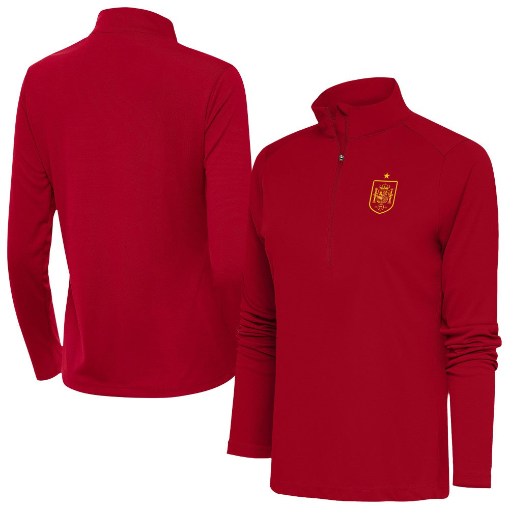 Spain National Team Antigua Women's Statement Half-Zip Pullover Red - FIFA World CUP