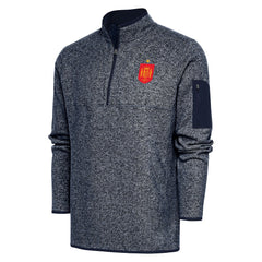 Spain National Team Antigua Elevate Quarter-Zip Pullover Heather Navy - FIFA World CUP