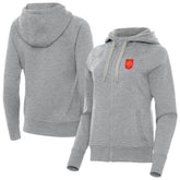 Spain National Team Antigua Women's Takeover Fleece Raglan Full-Zip Hoodie Heather Gray - FIFA World CUP