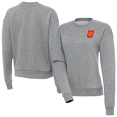 Spain National Team Antigua Women's Takeover Fleece Sweatshirt Heather Gray - FIFA World CUP