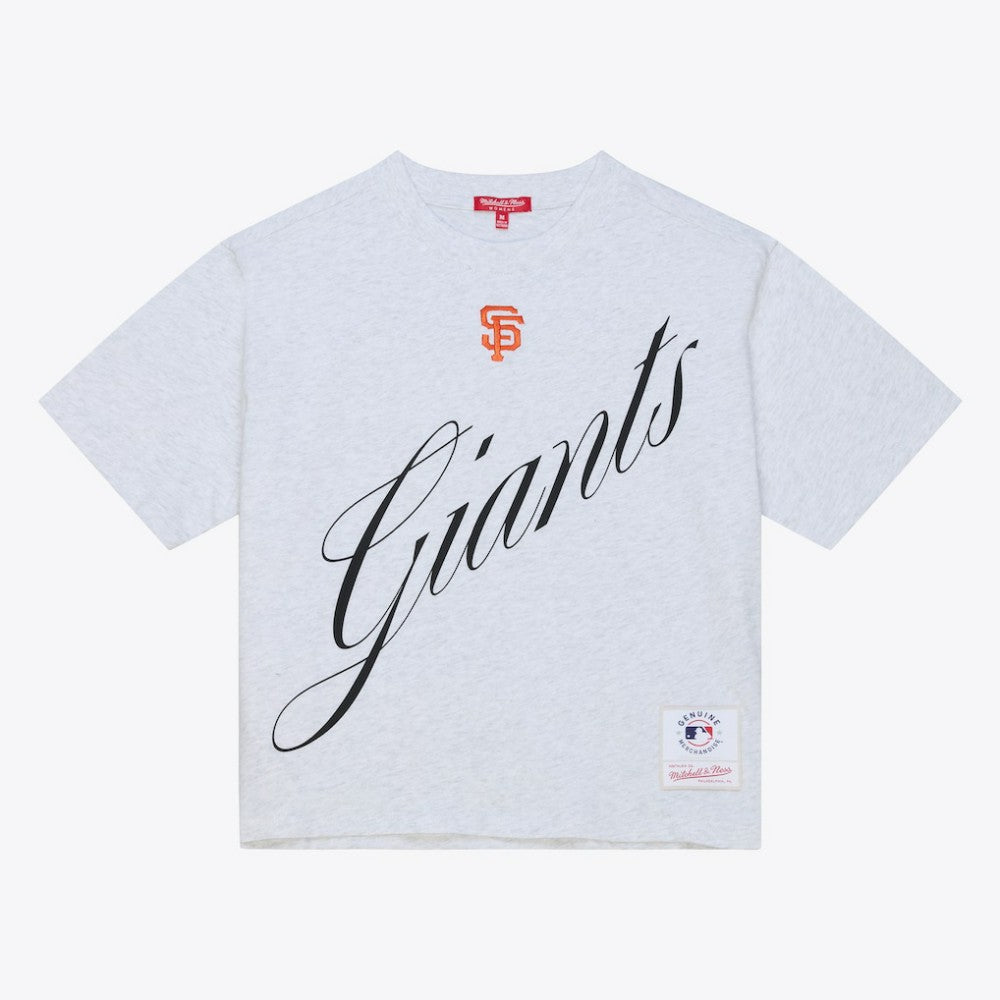 San Francisco Giants Mitchell & Ness Women's Script Cropped Boxy T-Shirt - MLB