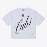 Chicago Cubs Mitchell & Ness Women's Script Cropped Boxy T-Shirt - MLB