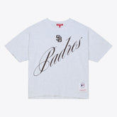 San Diego Padres Mitchell & Ness Women's Script Cropped Boxy T-Shirt - MLB