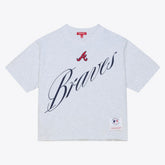 Atlanta Braves Mitchell & Ness Women's Script Cropped Boxy T-Shirt - MLB