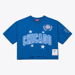 Chicago Cubs Mitchell & Ness Women's Pep Rally Cropped Boxy T-Shirt - MLB