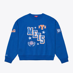 New York Mets Mitchell & Ness Women's Pep Rally Sweatshirt - MLB