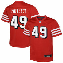 The Faithful San Francisco 49ers Youth Alternate 2 Game Jersey Scarlet | Nike for Sale