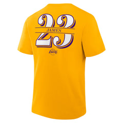 LeBron James Los Angeles Lakers In The Paint Name & Number T-Shirt Gold - NBA