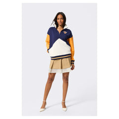 New York Knicks Terez Unisex Colorblock Quarter-Zip Pullover Navy/White - NBA
