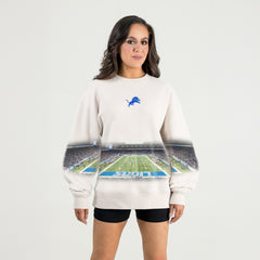 Detroit Lions Gameday Couture Women's Power Move Stadium Premium Drop Shoulder Sweatshirt Natural | NFL